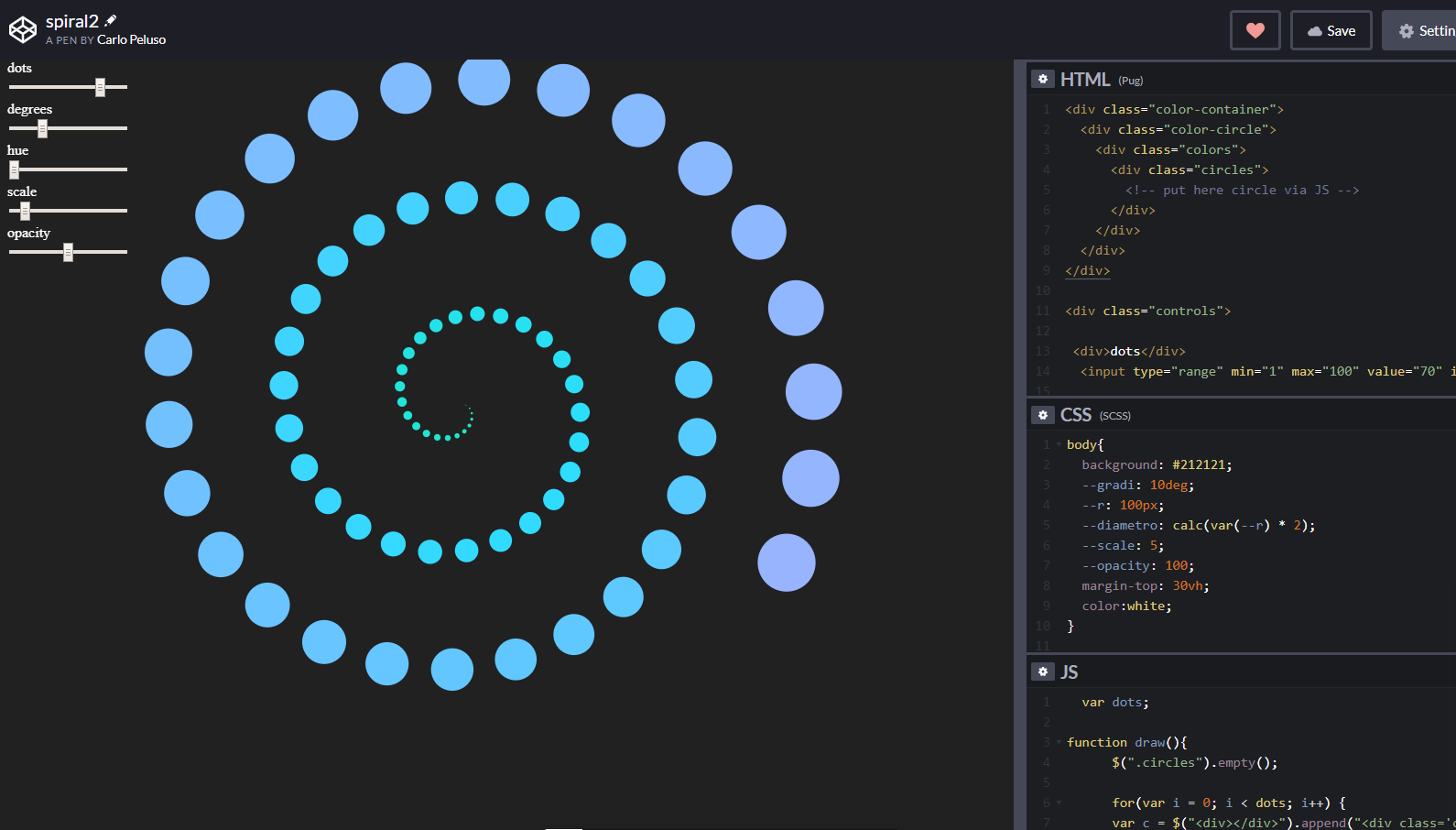 CSS Spiral Path, un esempio interattivo